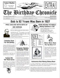 Headline News, Person Name is in headline, year of birth is in headline, Birthday Chronicle, personalized gifts, personalize gifts, personalized-unique-gifts