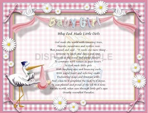 Why God Made Little Girls, Baby Girl, My daughter poem, Personalized Gift, Personalize Gifts, Design Gifts, personalized unique gifts