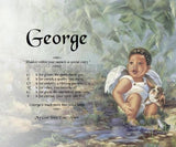 Acrostic poem for kids, George, Baby Angel  boy with bulldog,  Poem Name, personalized gifts, personalized unique gifts