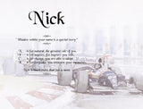 Acrostic Name poem for kids, Nick, Race Car, Acrostic Name, personalized gifts, personalized-unique-gifts