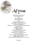 first name meaning, Alyssa, name gift, Personalized-Unique-Gifts, personalize gifts, personalized gifts