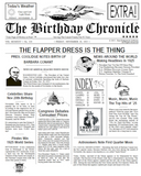 birthday chronicle,  newspaper, front page newspaper, about day You was born on, birthday gift, Personalized Gifts, personalized-unique-gifts