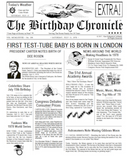 birthday chronicle, newspaper, front page newspaper, about day You was born on , birthday gift, Personalized Gifts, personalized-unique-gifts