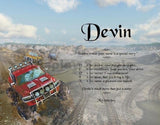 Acrostic poem for kids, Devin name spell in acrostic poem, Monster truck, personalized gifts,  personalized unique gifts