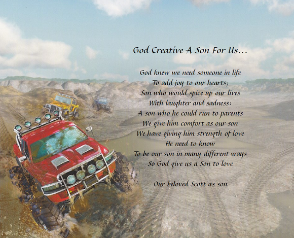 God Creative ba son for us , God made a son, son poem, personalized-unique-gifts