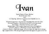 Ivan, first name meaning, Order by email, name gift, gift by email, personalized-unique-gifts, personalized gifts, personalize gifts