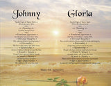 Two names together with meaning, Names of Johnny and Gloria together With background called The Yellow  Rose  couples Name gift, Personalized Unique Gifts