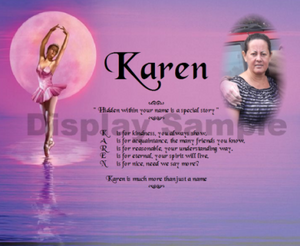 Acrostic poem gift, acrostic poem include an background, Name turn into Poem, Karen Poem Name, personalized-unique-gifts