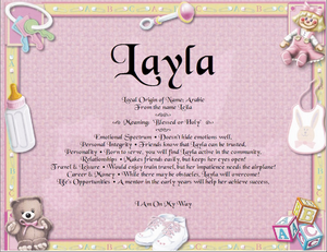 Your Name, name gifts, Layla, name, meanings of name, baby name, Personalize Gifts, Personalized Gifts, Design Gifts, personalized-unique-gifts