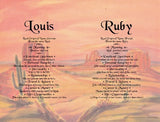 Louis, Ruby, Two names together with meaning background, Two names together with meaning on background, couples two together, personalized-unique-gifts, personalized gifts, personalize gifts