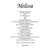Melissa, name meaning by email, name gift, gift by email, personalized-unique-gifts, personalized gifts, personalize gifts