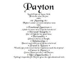 name meaning by email, Name meaning gift, Payton gift, Personalized-Unique-Gifts.com