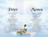 Couple gift for names together , Two names together with meaning, Names of Peter and Monca together With background called Hand Sky l  Personalized Unique Gifts
