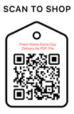 Shop Scan Code, Poem Name Same day Delivery As PDF File, Personalized Unique Gifts