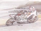 Father's Day, To Daddy with Love, motorcycle race, poetry gift, need to do your poetry, personalized your own written poetry gift, personalized-unique-gifts