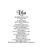 Lila, name meaning by email, name gift, gift by email, personalized-unique-gifts, personalized gifts, personalize gifts