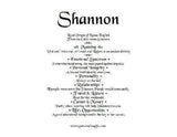 shannon, name meaning by email, name gift, gift by email, personalized-unique-gifts, personalized gifts, personalize gifts